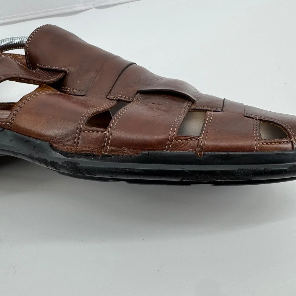 Cole Haan Caged Sandals Mens 10.5 Brown Leather C09385